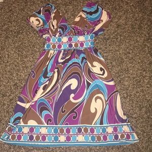 Maggy London V-Neck & Back Jersey Dress, Size 2.